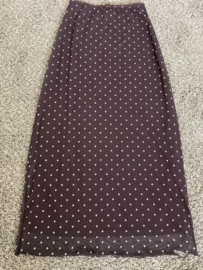 Elegant Brown Polka Dot Pencil Skirt